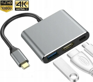 Hub USB-C Platinet 3.2 Gen2 3in1, HDMI 4K, PD 100W, gri alumini