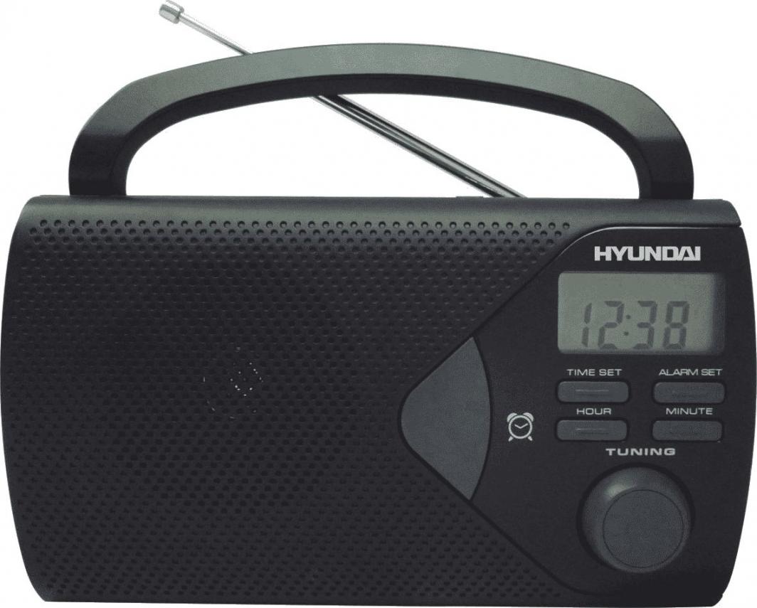 Radio portative Hyundai PR200B, FM/AM, ekran LCD, e zezë