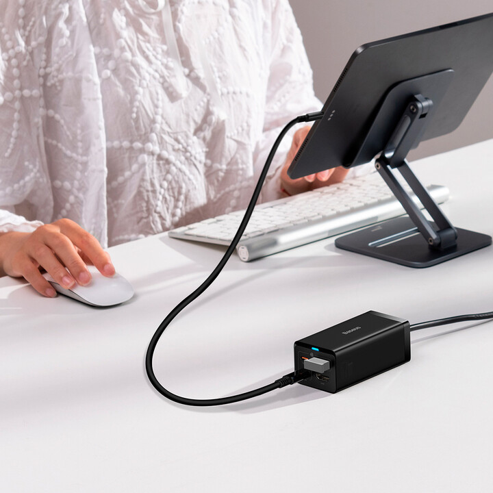 Karikues Baseus GaN5 Pro, 2xUSB-C, USB-A, HDMI, 67W, i zi + kabllo 1.5m