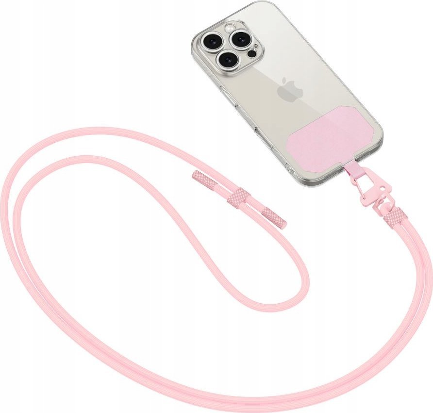Rrip crossbody për telefon Tech-Protect C5S Rope, i rregullueshëm, Baby Pink