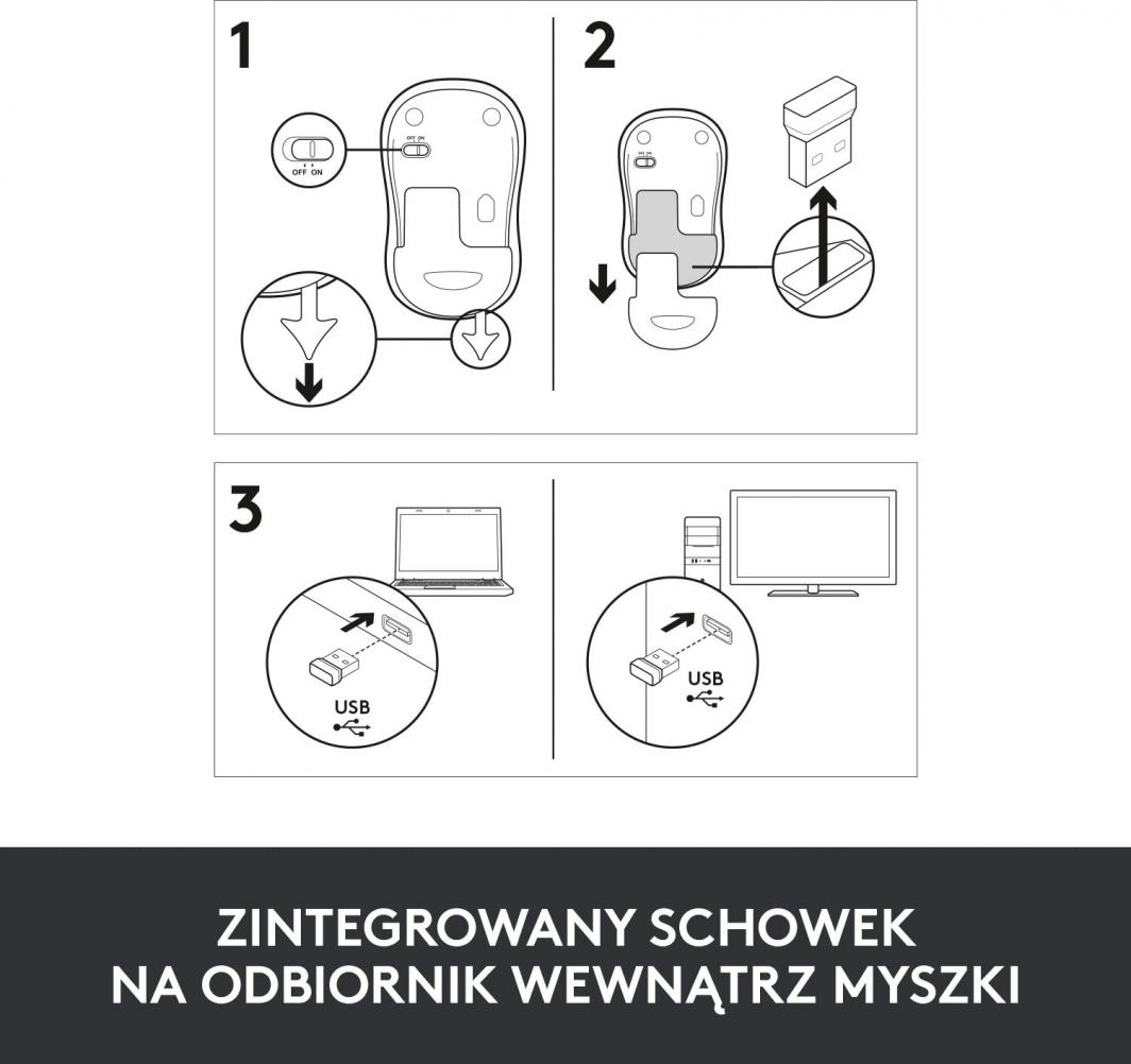 Maus Logitech M185, wireless, USB, i zi dhe i kuq