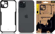 Mbrotjëse telefoni Tactical Quantum Stealth për Apple iPhone 15 Plus, TPU, transparente me kornizë të zezë