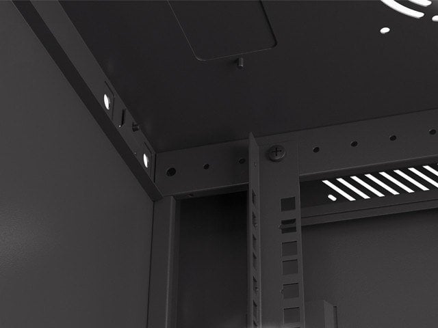 Dolap muri Lanberg WF01 19" 6U, 600x450mm, derë e perforuar, i zi