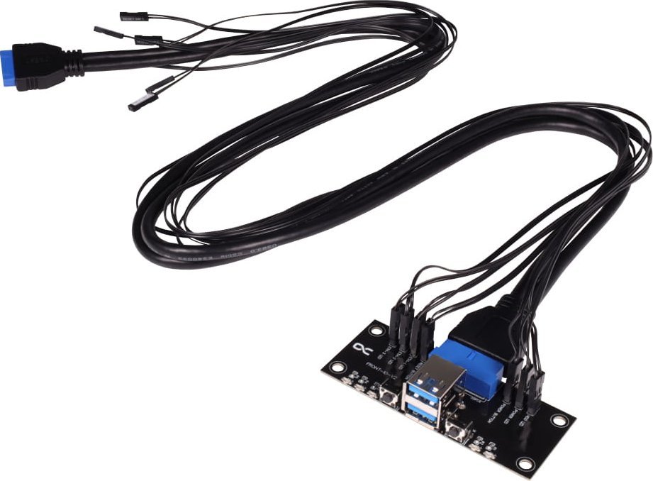 Panel frontor I/O Alphacool ES 25057, USB 3.0, me komplet kabllosh, i zi