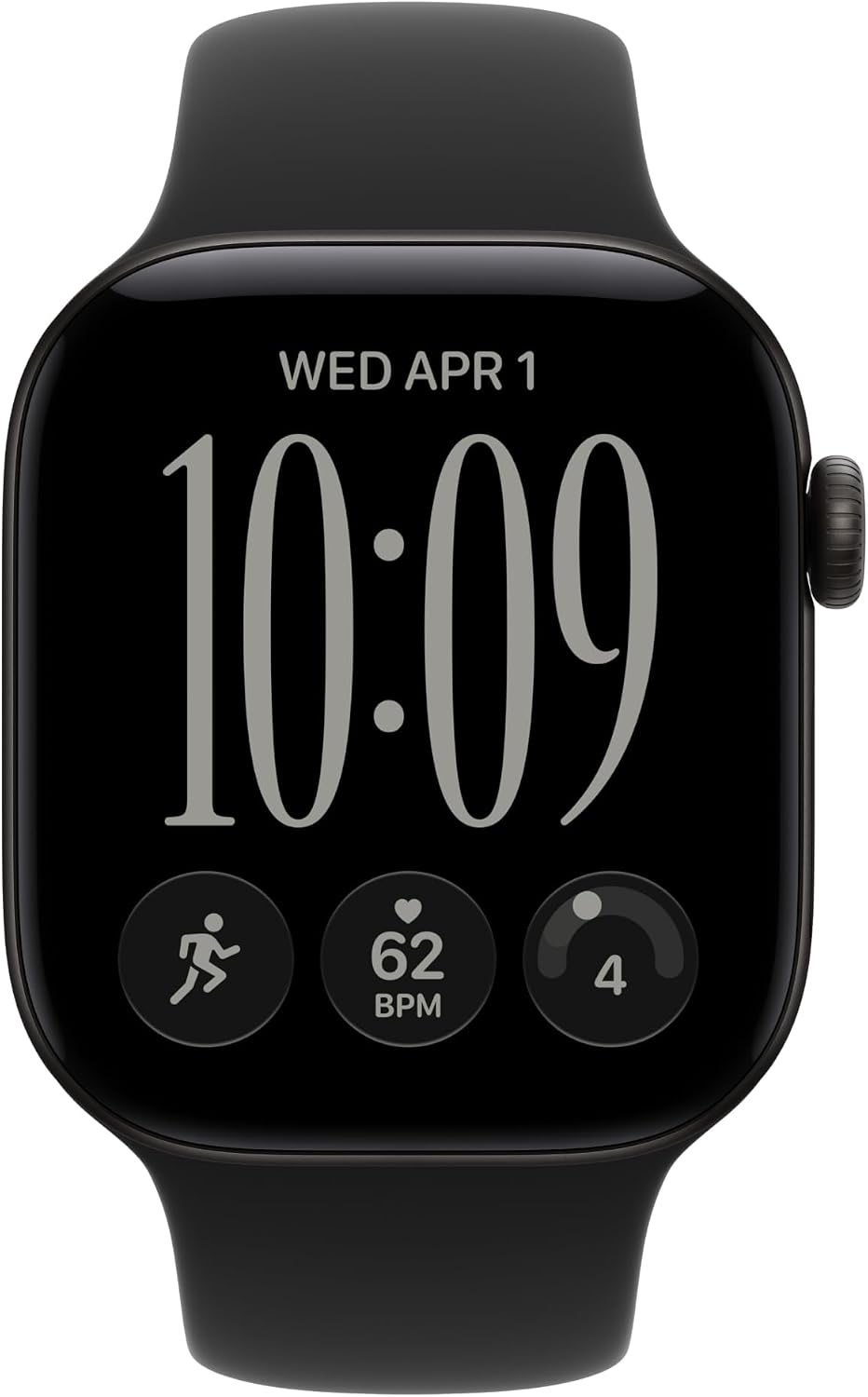 Apple Watch S12 GPS 42mm Black Aluminium Case with Black Sport Band, M/L