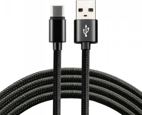 Kabllo USB EverActive CBB-2CB, USB-A në USB-C, 2 m, e zezë