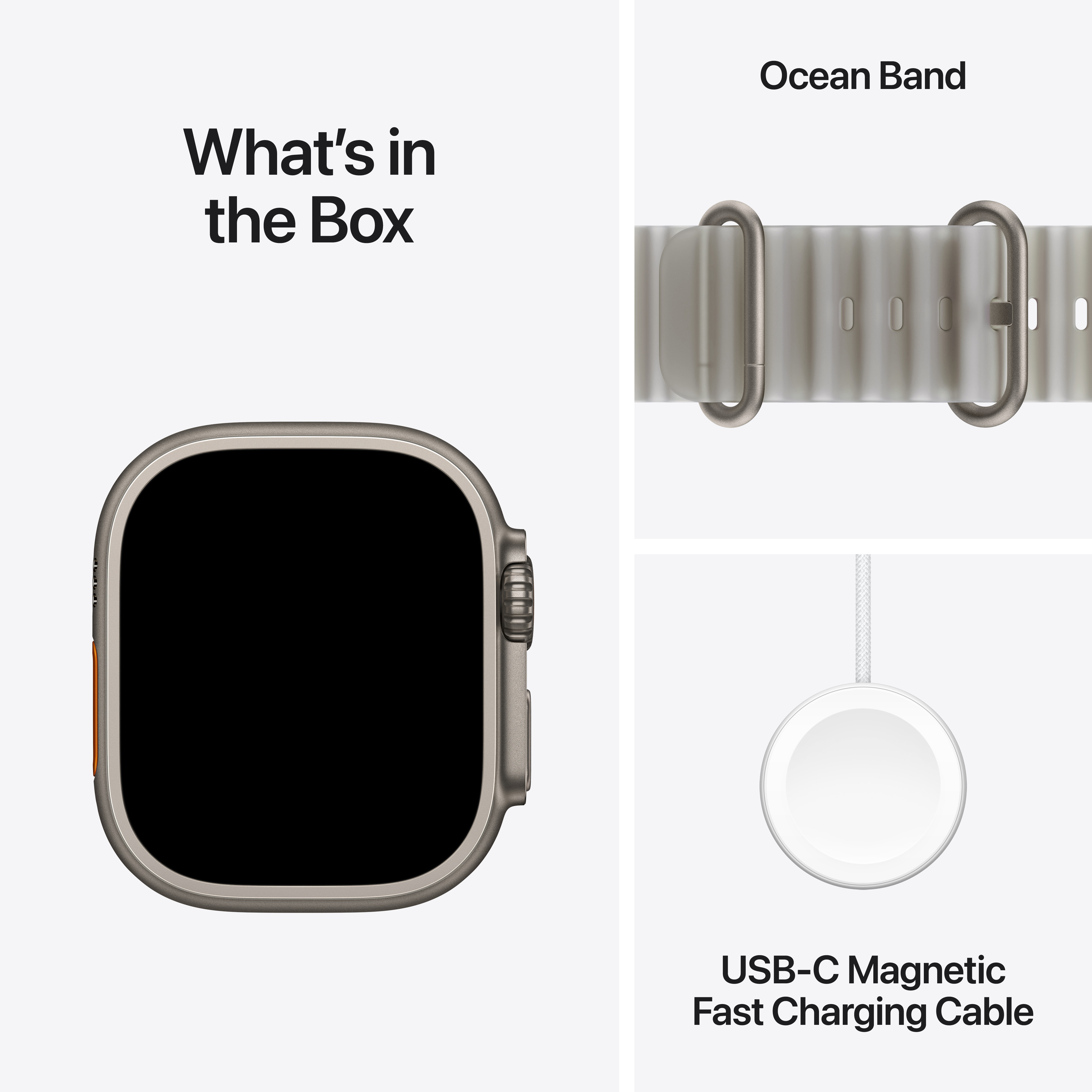 Apple Watch Ultra 4 Cellular 49mm Natural Titanium Case with Translucent Grey Ocean Band