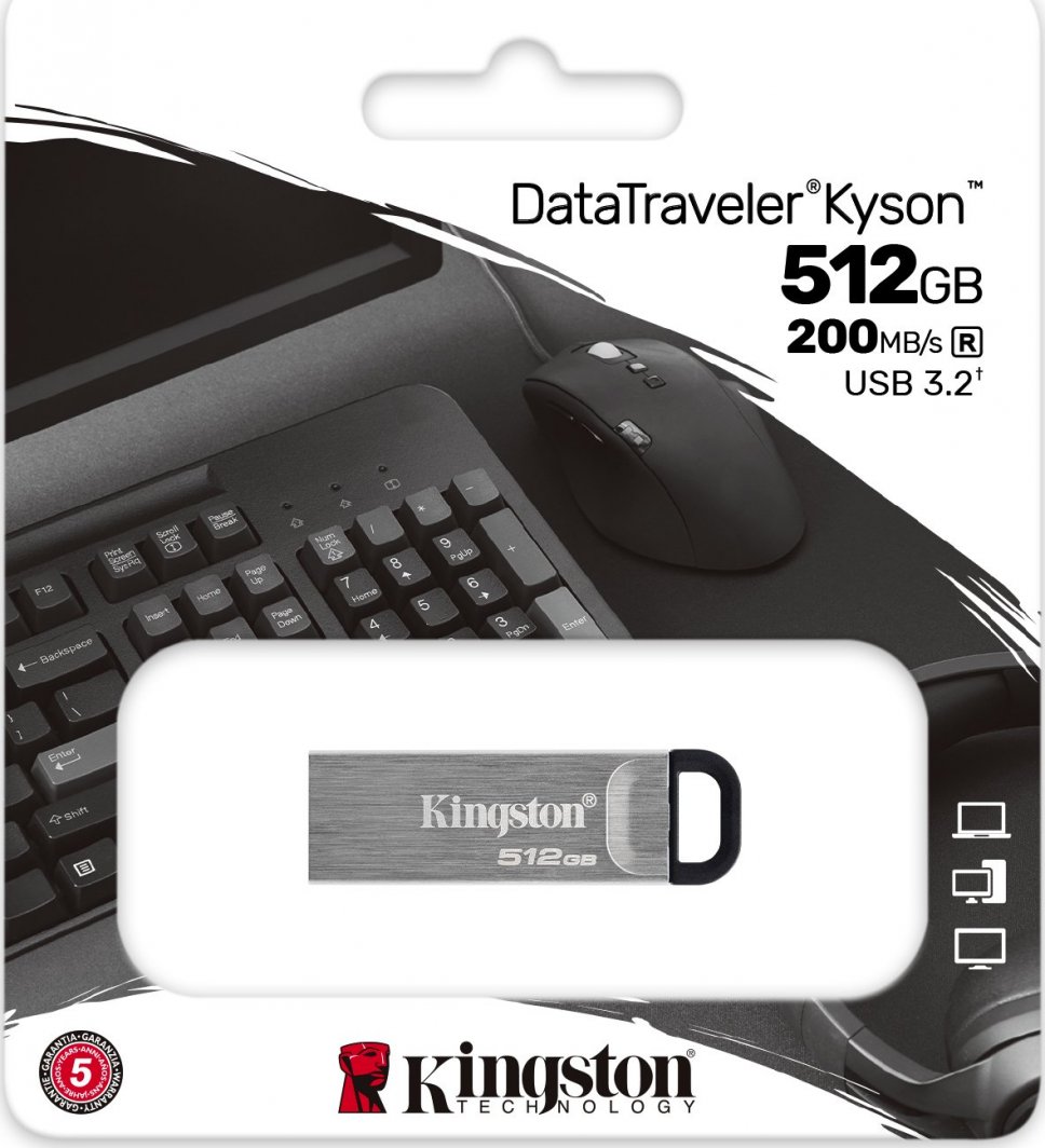 USB Pendrive Kingston DTKN/512, 512 GB, i hirtë