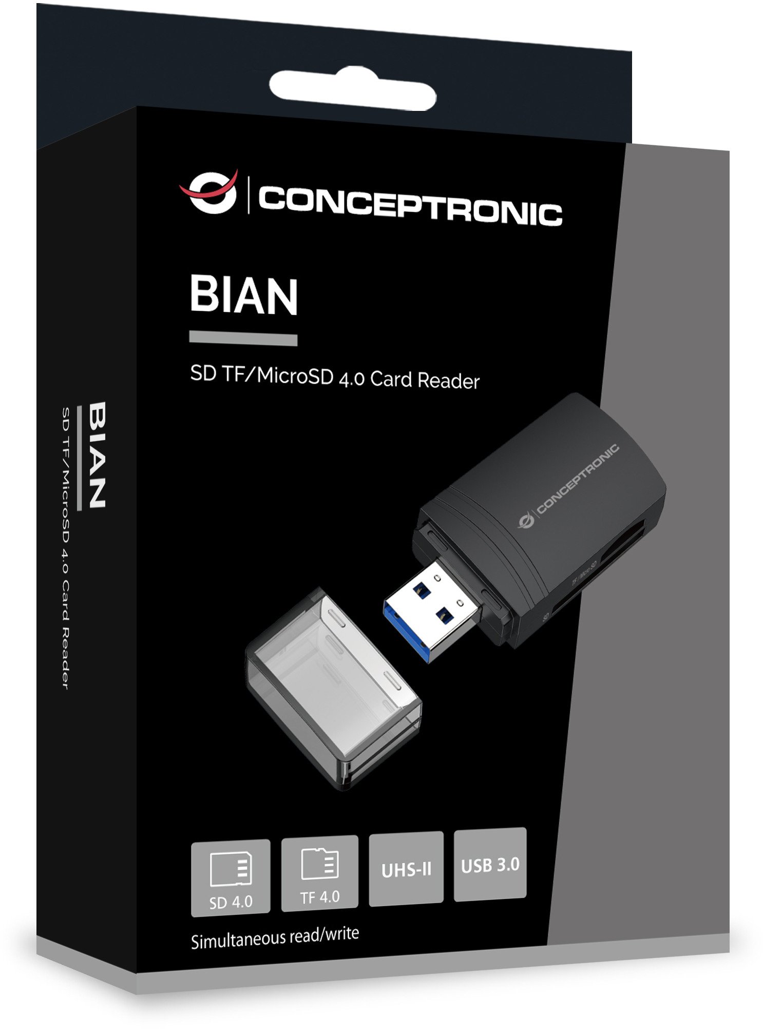 Lexues kartelash Conceptronic BIAN06B, USB 3.0, SD dhe MicroSD, i zi