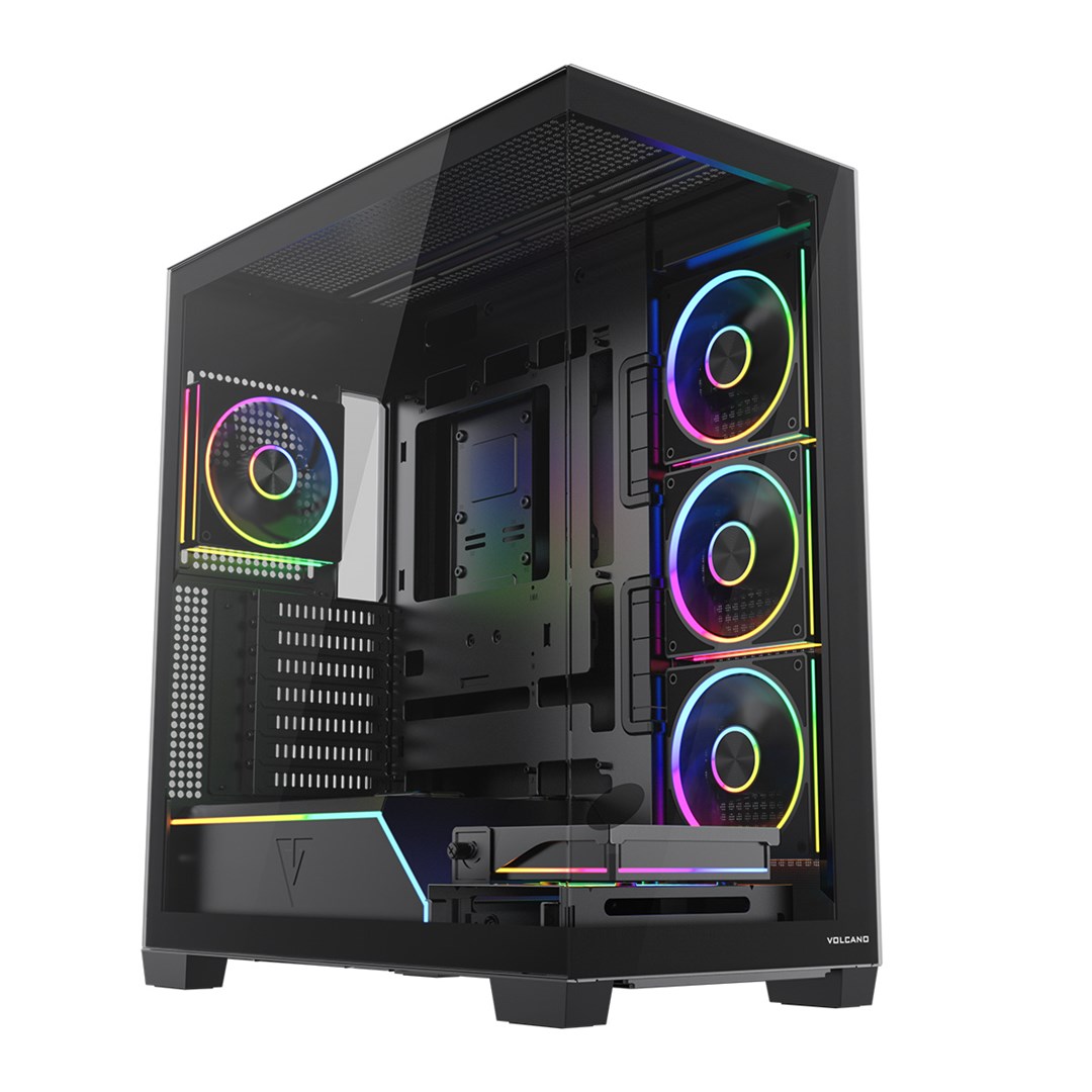 Kase PC Modecom Volcano Stellar Plus 5F ARGB, ATX, xham i temperuar, e zezë