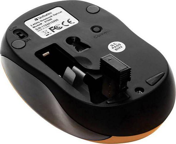 Maus Verbatim Go, wireless, USB, portokalli
