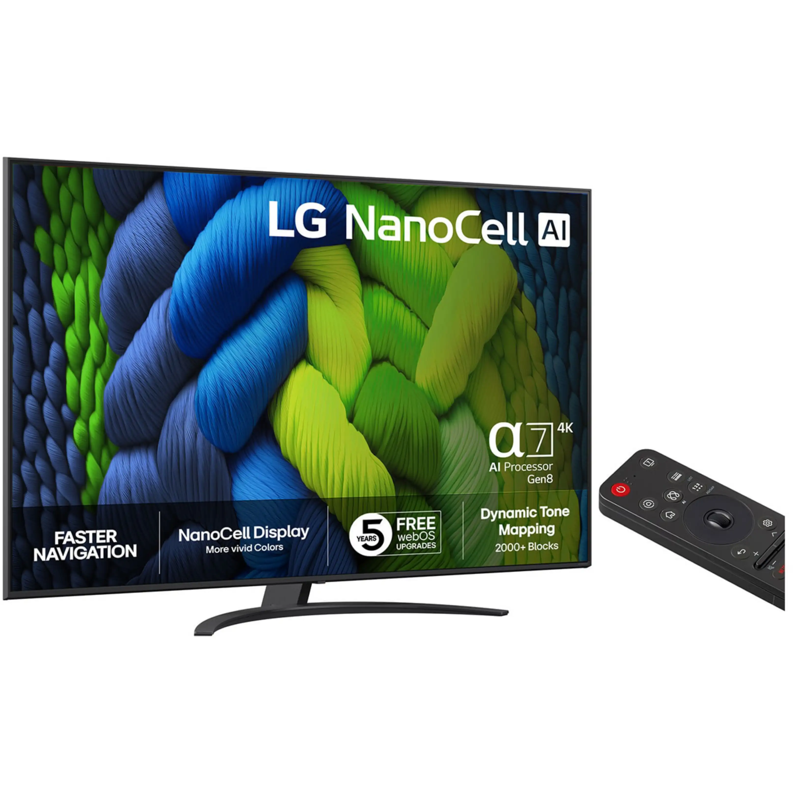 Televizor LED LG 75NANO82A6B NanoCell, 75', 4K UHD, AI Smart, i zi