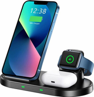 Karikues wireless Swissten 3in1 Stand, deri 15W, për Apple dhe Samsung, i zi