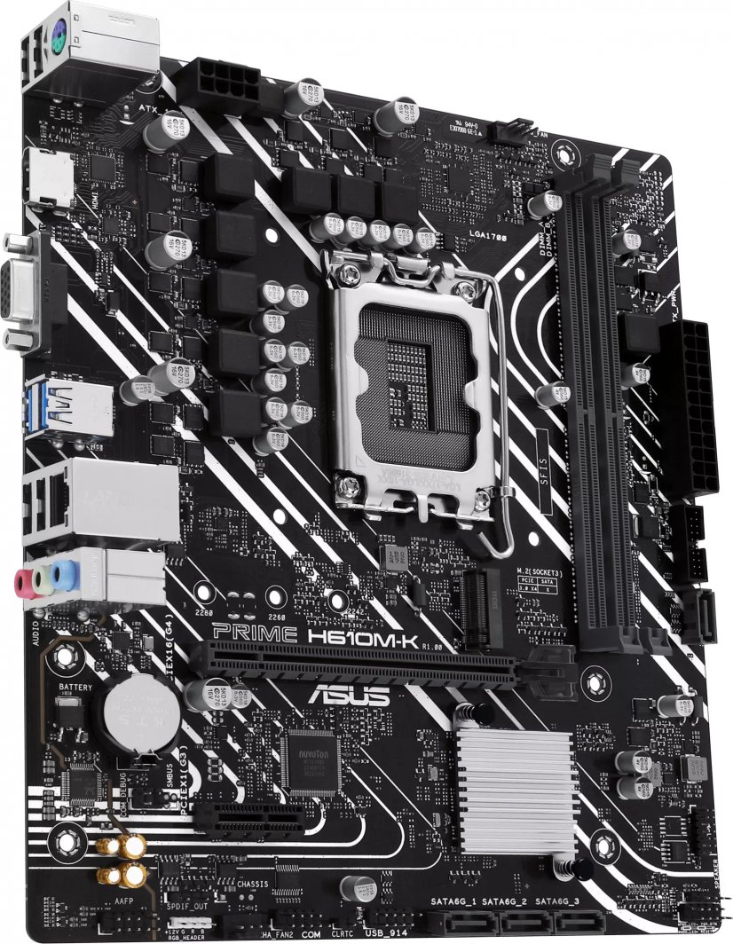 Pllakë amë Asus PRIME H610M-K, PCIe 4.0, DDR5, e zezë