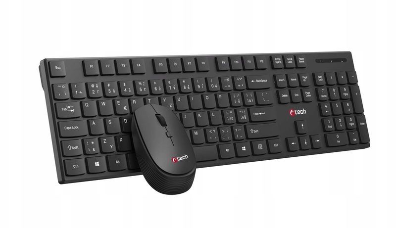 Set tastierë dhe mi C-TECH WLKMC-03, wireless, USB, i zi