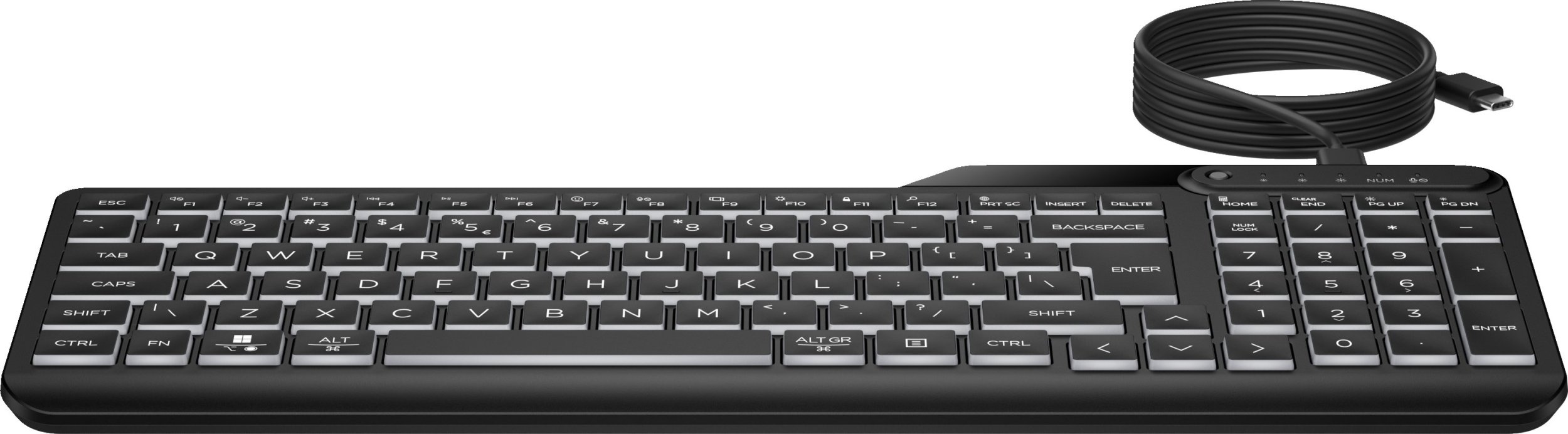 Tastierë HP 405, 65%, multi device, me ndriçim, gjermanisht, e zezë