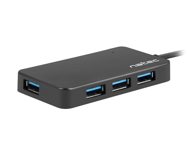 USB Hub Natec Moth, 4 porte, USB 3.0, e zezë
