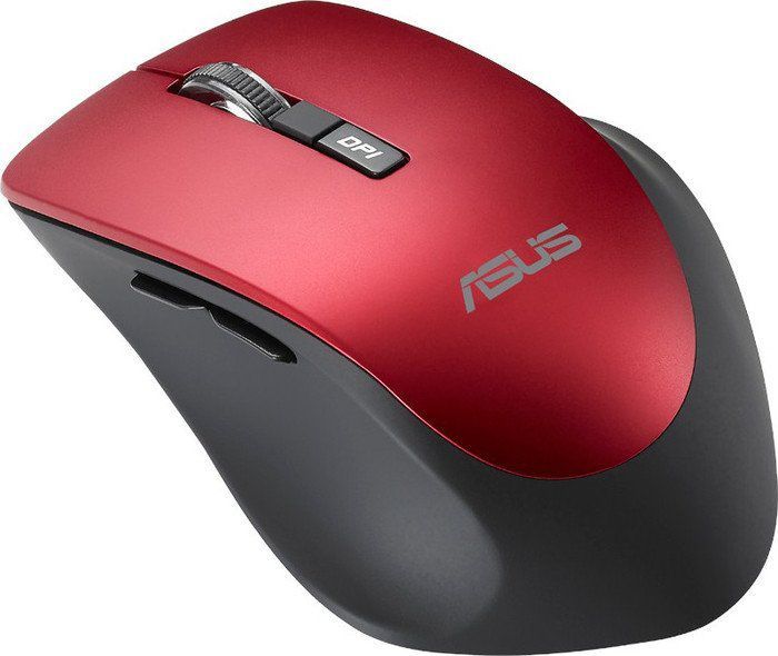 Maus Asus WT425, wireless, USB, i zi dhe i kuq