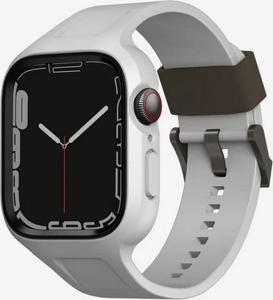 Rrip dhe mbrojtëse UNIQ Monos 2in1 për Apple Watch 44mm 45mm, plastik, gri