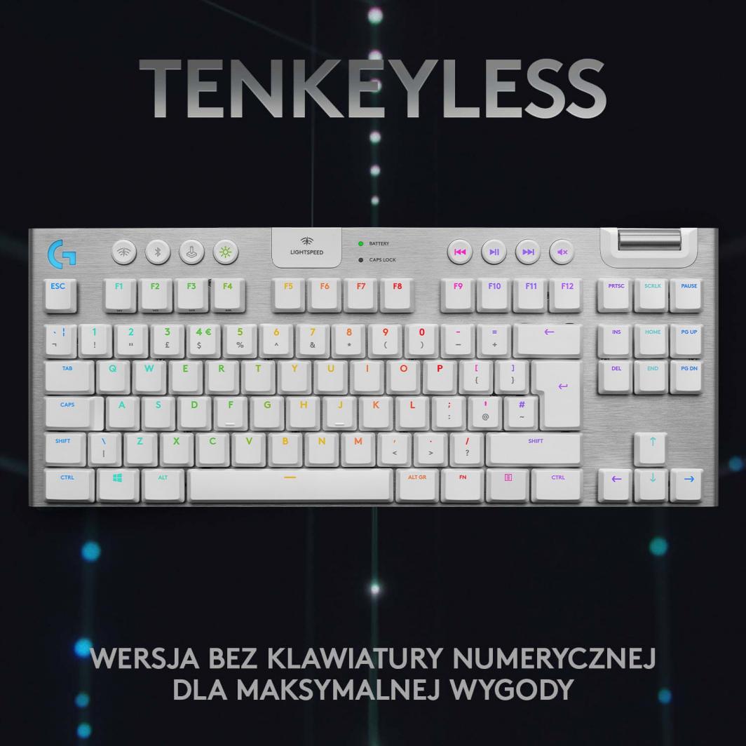 Tastierë Logitech G915 TKL Tactile (920-009664), e bardhë