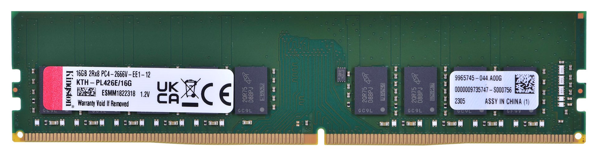 Меморија Кингстон KTH-PL426E, 16GB DDR4, 2666MHz, жолта