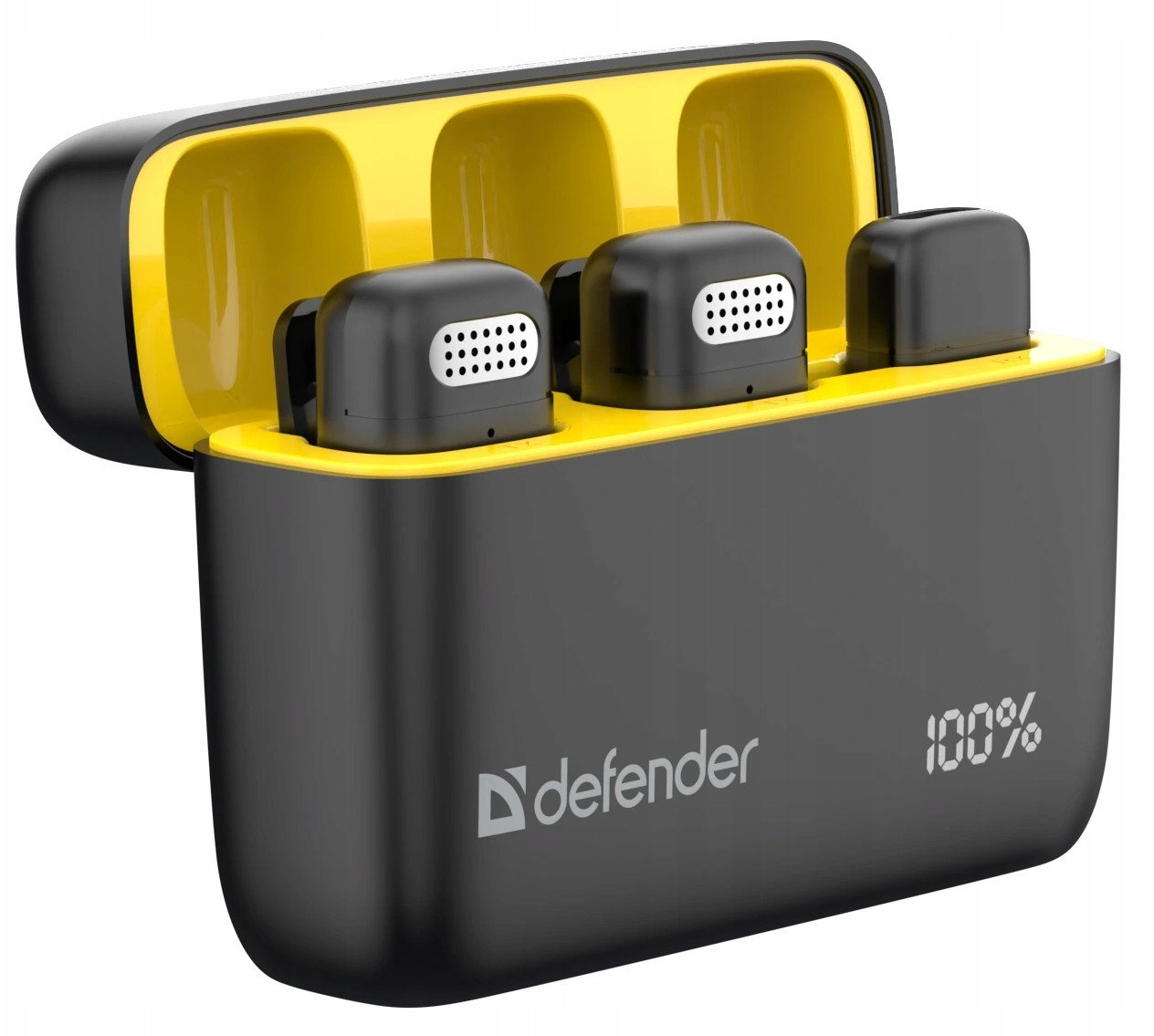 Set mikrofonësh lavalier Talky 139, sistem anulimi zhurme, marrës Type C, i zi