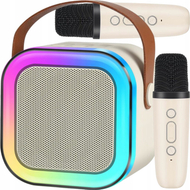 Set karaoke për fëmijë TWS, altoparlant Bluetooth, 2 mikrofona wireless, me drita RGB