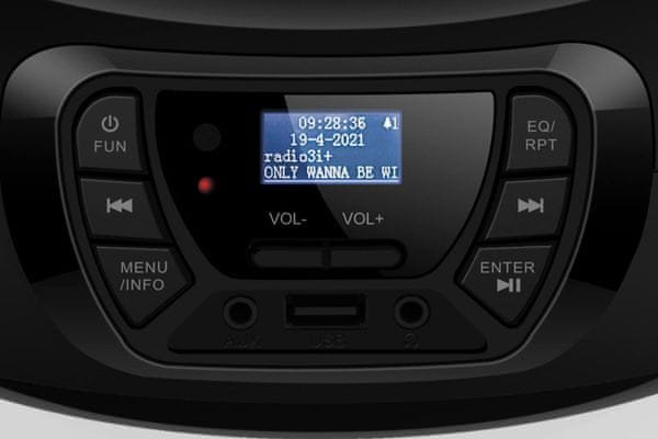 Radio portative Roadstar CDR375D+, CD MP3 USB, DAB+ FM, e zezë