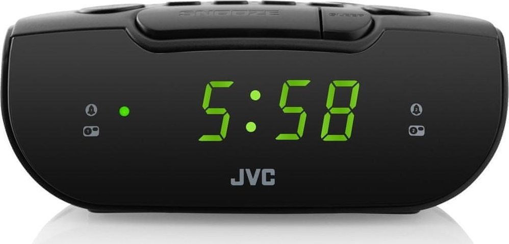 Radio alarm JVC RA-E111B, AM FM, projektim ore në mur, e zezë