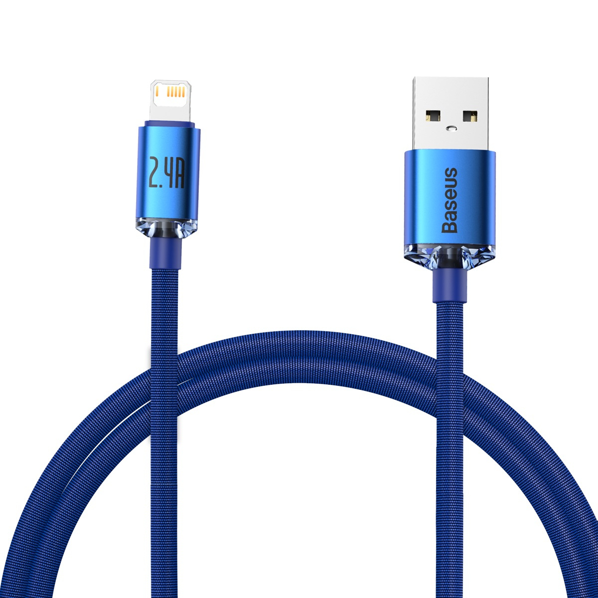 Kabllo USB Baseus Crystal USB A Lightning, 1.2m, 2.4A, blu