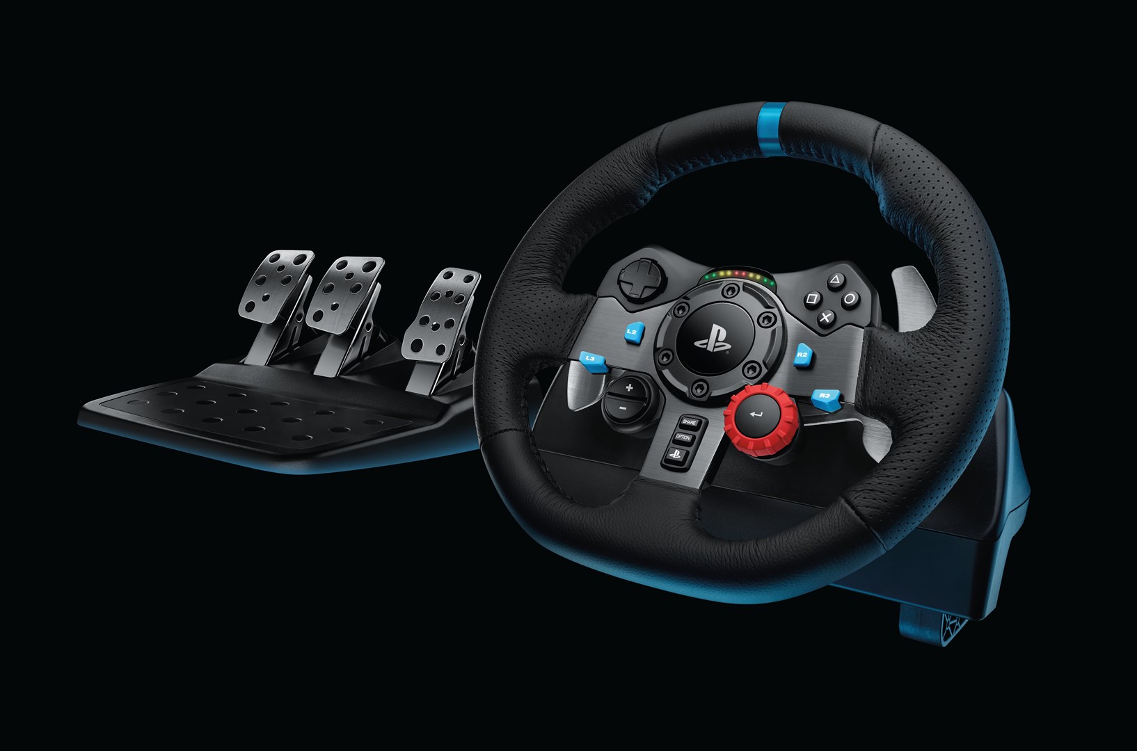 Timon dhe pedale për lojëra Logitech G G29, të zeza