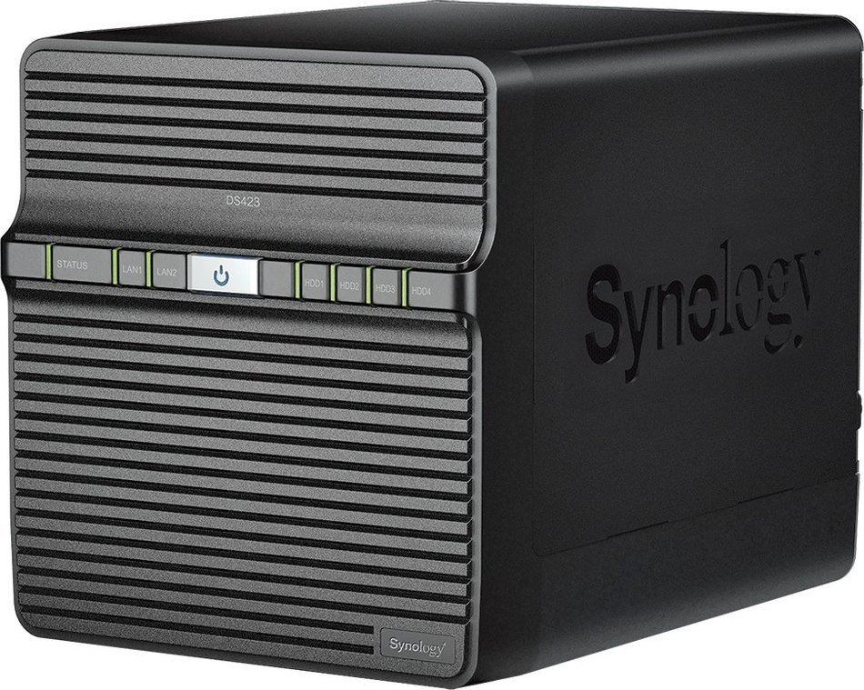 Server NAS Synology DiskStation DS423, 4 vende për disqe, gigabit LAN, i zi