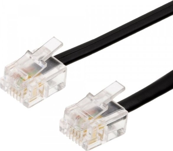 Kabllo telefonik Helos 115303, RJ11, 1.5m, i zi