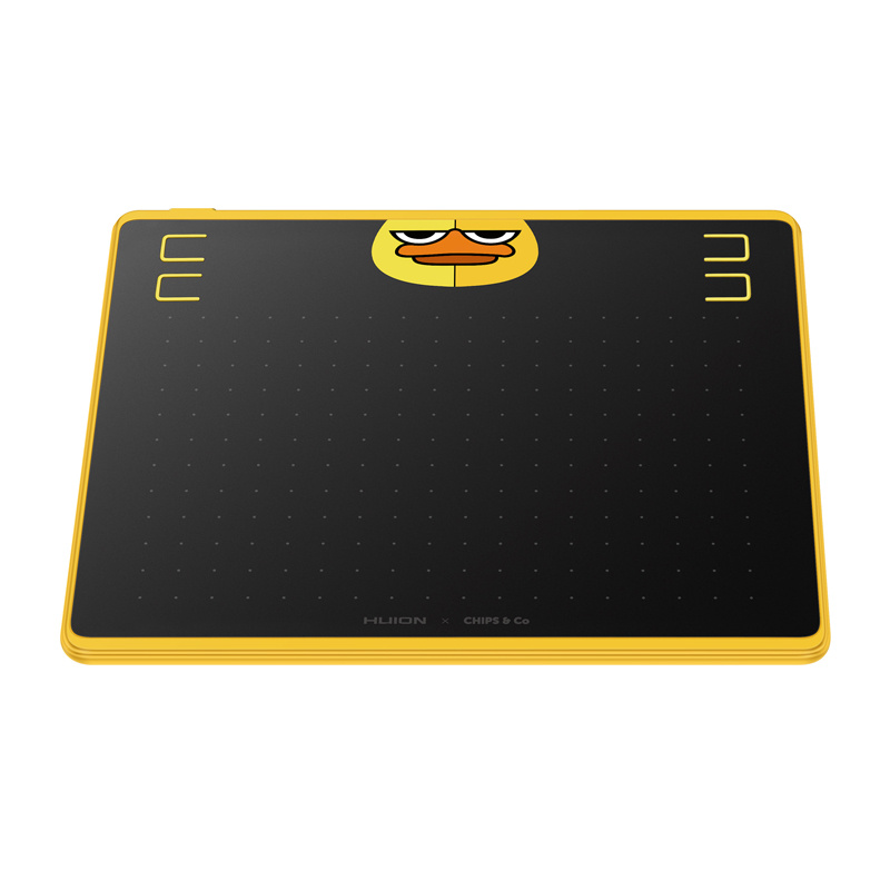 Tablet grafik HUION HS64 Special Edition, 6.3", 8192 nivele presioni, i zi e verdhë
