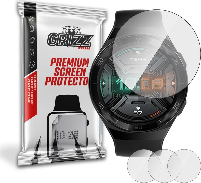 Mbrotjëse ekrani GrizzGlass Hydrogel Film për Huawei Watch GT 2e 46mm, transparente