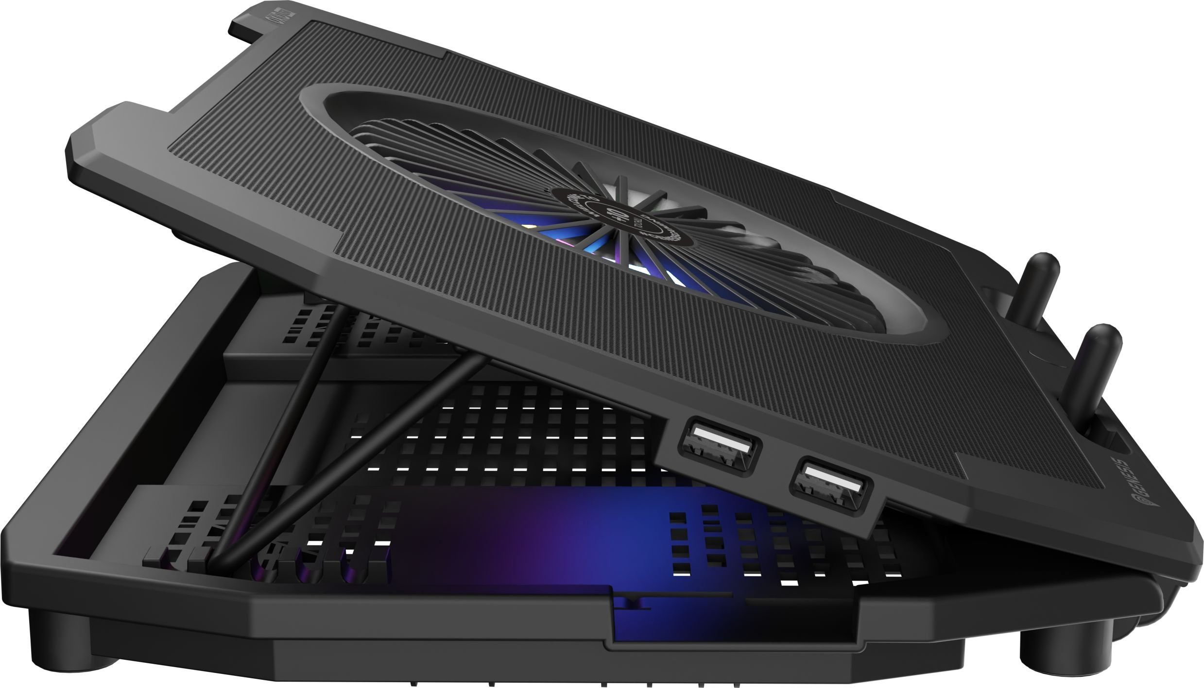 Cooling pad për laptop Genesis Oxid 850 RGB NHG-1858, 17.3", 5 ventilatorë, i zi