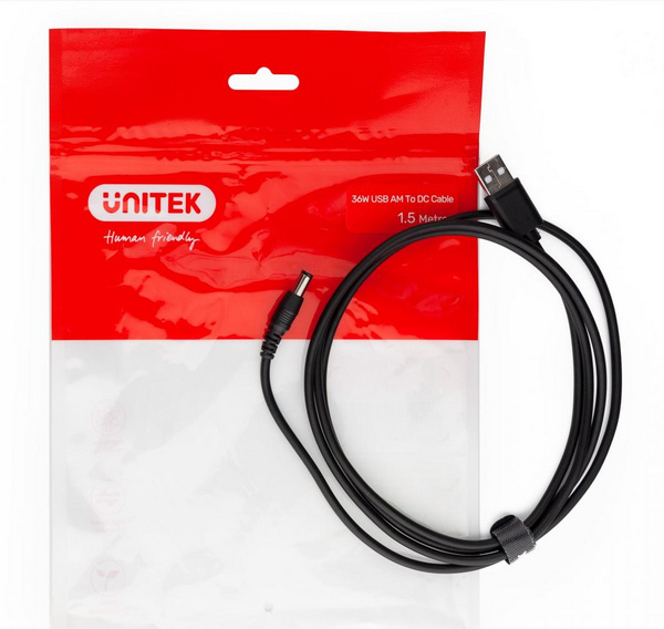 Kabllo Unitek USB - DC, 5.5mm, 1.5m, e zezë