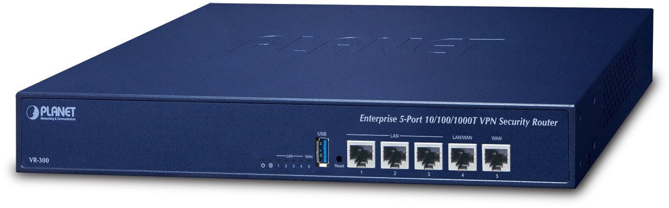Ruter PLANET VR-300, 5 porte Gigabit Ethernet, enterprise, blu
