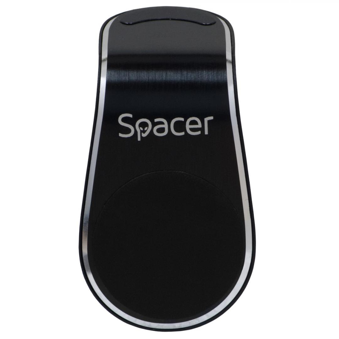 Mbajtës magnetik telefoni Car Mount Spacer, për pult dhe grilë ventilimi, rrotullim 360°, i zi