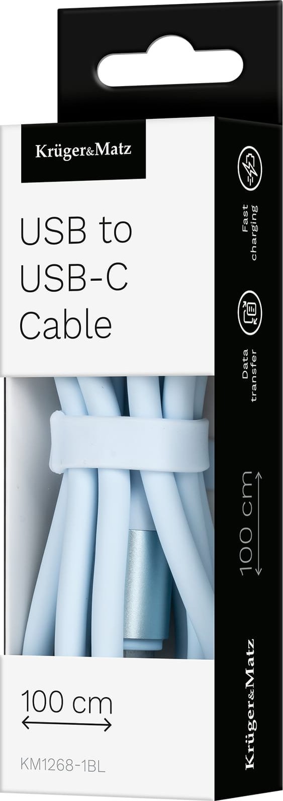 Kabllo USB Kruger&amp;Matz Basic, USB Type C, 1 m, silikoni, blu