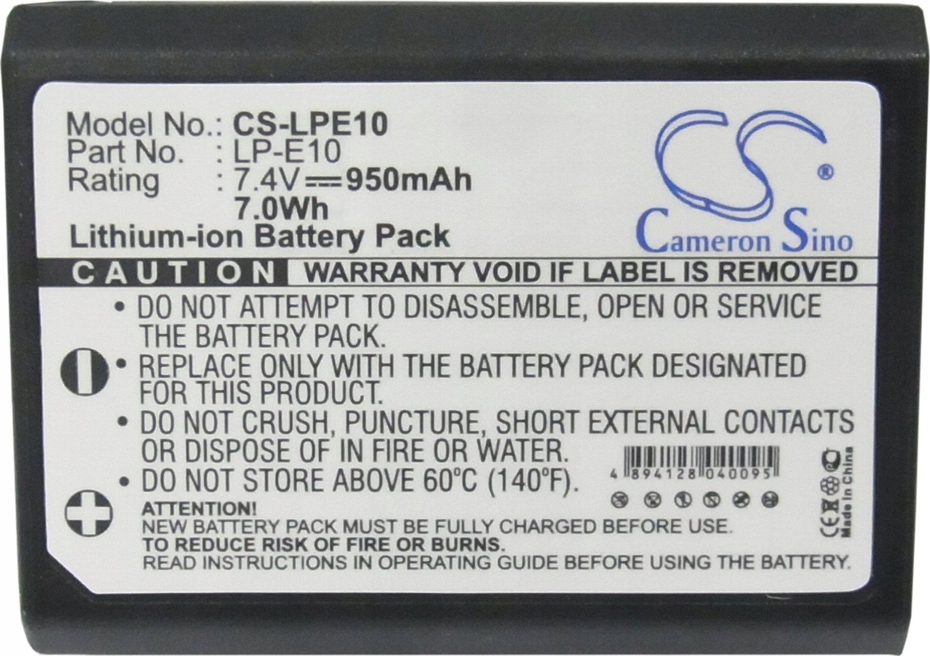 Bateri kamerë Cameron Sino LP-E10, 950mAh, Li-ion, e zezë