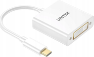 Adapter USB C në DVI Unitek, 1080p 60Hz, 15cm, i bardhë