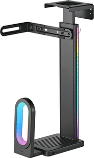 Mbajtës PC ULTRADESK FLANK, për nën tavolinë, ndriçim RGB, i zi