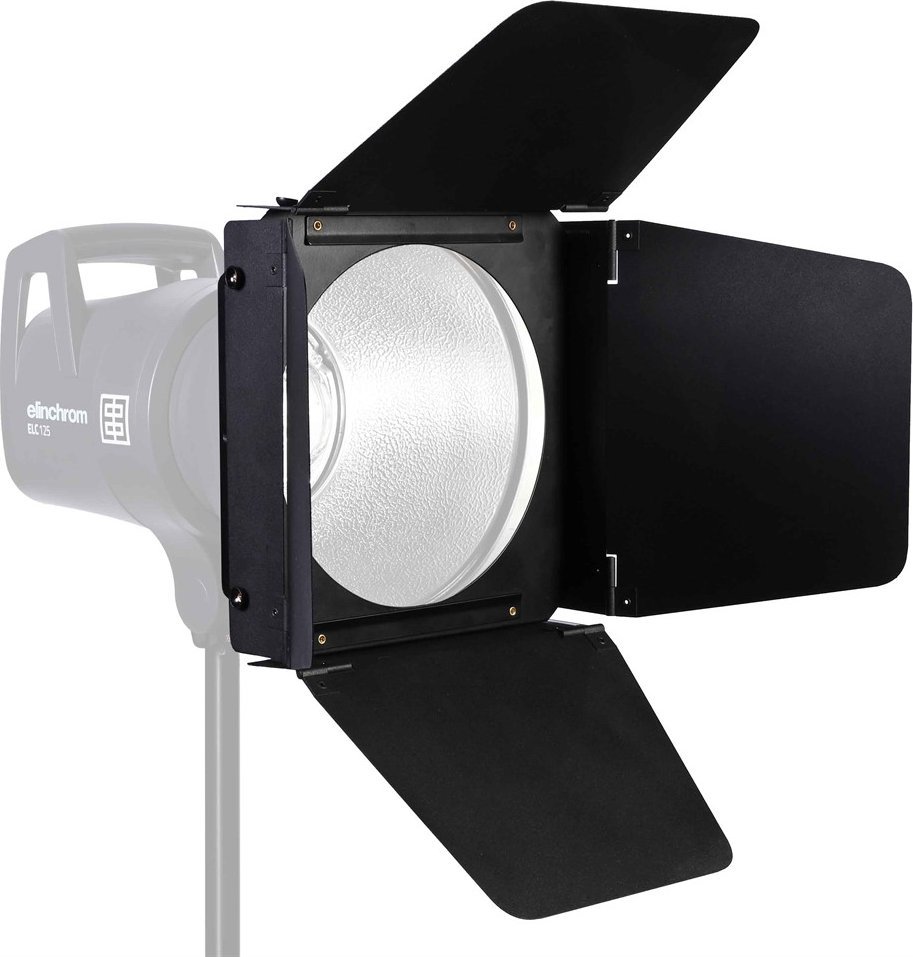 Set barn door për blic fotografic Elinchrom 21cm, 4 krahë rregullues, i zi