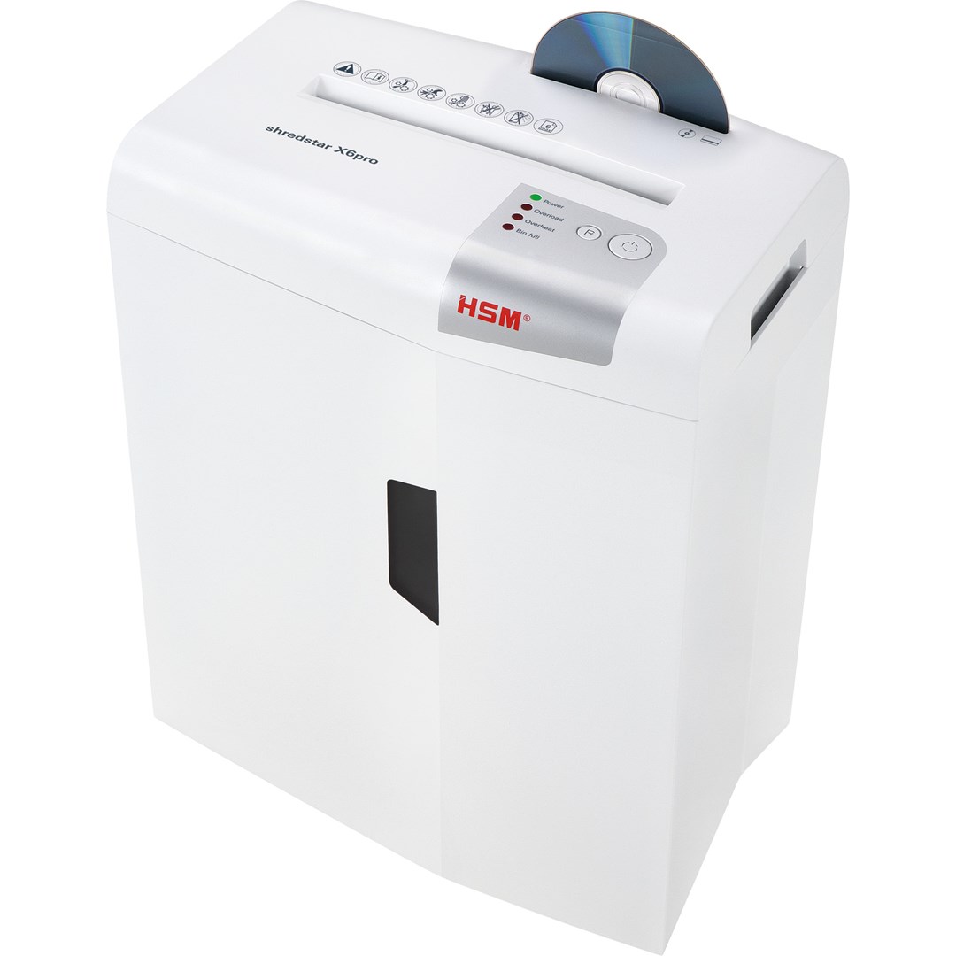 Makinë shkatërrimi dokumentesh HSM Shredstar X6 Pro P-5, 160W, siguri P-5, e bardhë