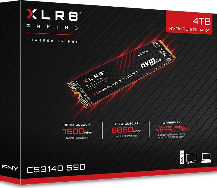 Disk SSD PNY XLR8 CS3140, 4TB, M.2 2280 PCI-E x4 Gen4 NVMe
