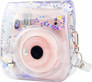 Kuti mbrojtëse LoveInstant për Instax Mini 11, transparente me sekuina lejla