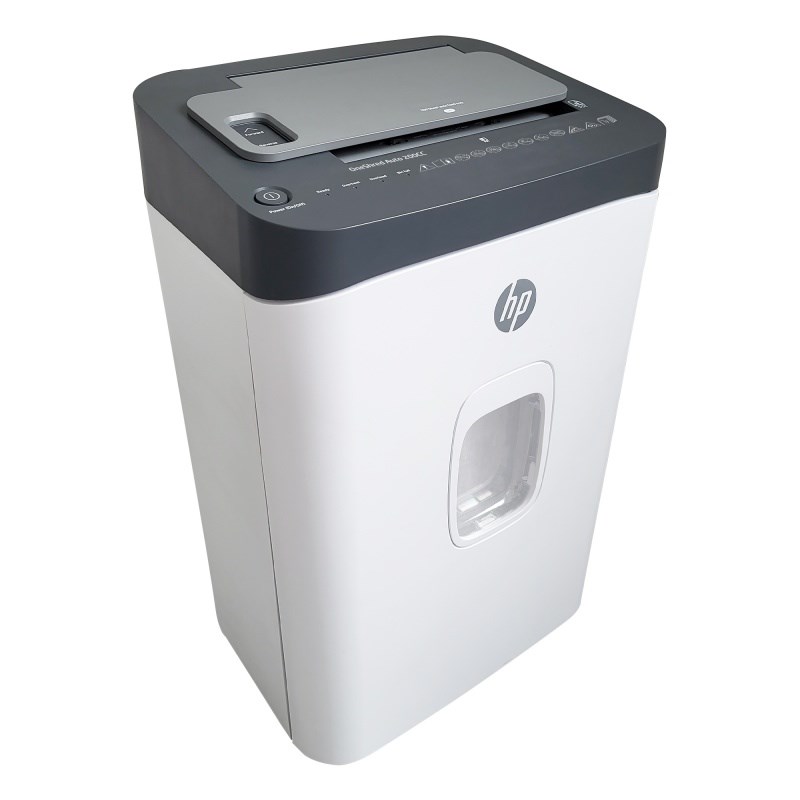 Shredder dokumentesh HP OneShred Auto 200CC, prerje cross cut P-4, auto feed 200 fletë, i bardhë