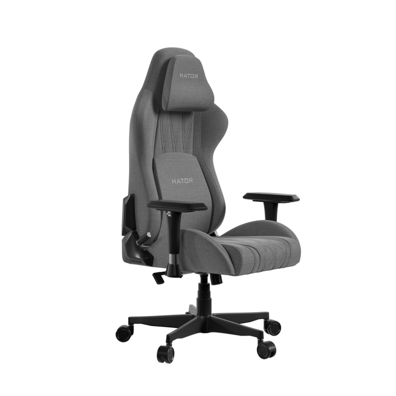 Karrige gaming Hator Darkside 3M Fabric, mekanizëm ergonomik, rrota SoftRide 65 mm, gri