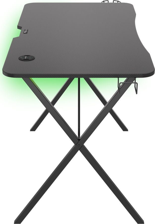 Tavolinë gaming Genesis Holm 200 RGB, 113x60 cm, me ndriçim RGB, e zezë